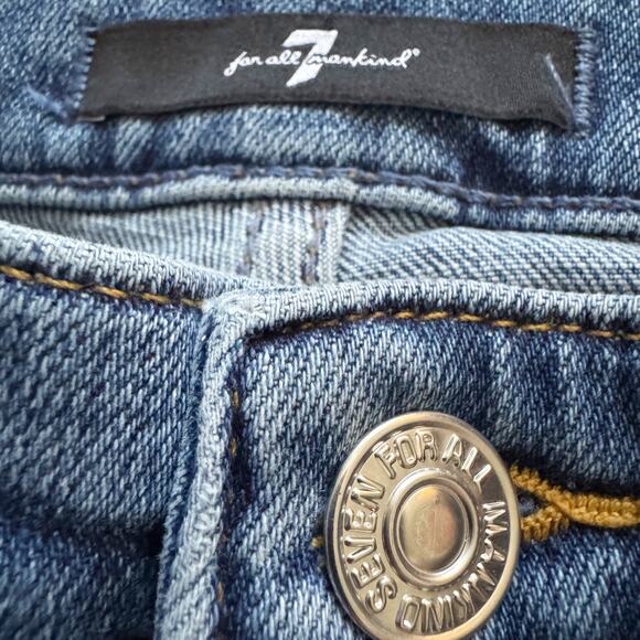7 for All Mankind Jeans Women's Sz 28 Blue Pyper Slim Illusion Low Rise Skinny - Picture 3 of 13